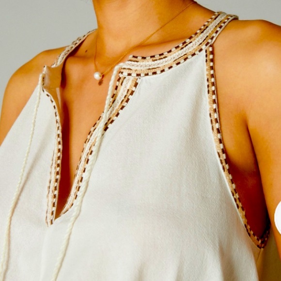 NWT Lucky Brand Embroidered Peasant Swing Tank - Picture 1 of 4